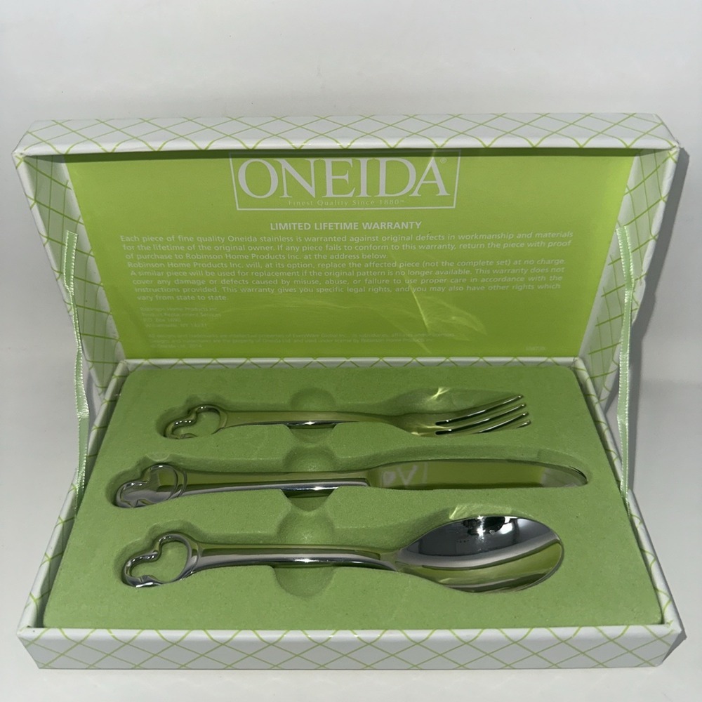 Oneida Set 3 Child 18/10 Stainless Steel Duckling Spoon Knife Fork New
